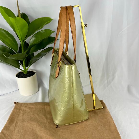 LOUIS VUITTON Vintage Vernis Houston Tote Green Patent Leather Bag With COA - Picture 11 of 15